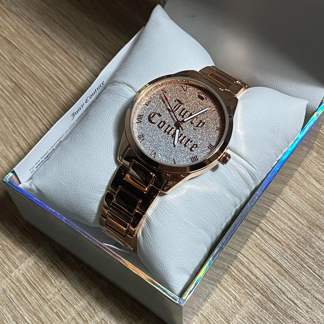 Juicy couture black deals label watch rose gold