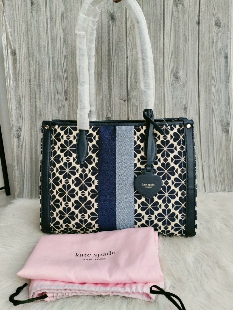 Kate Spade New York Women's Spade Flower Jacquard Market Medium Tote - Blue  Multi 