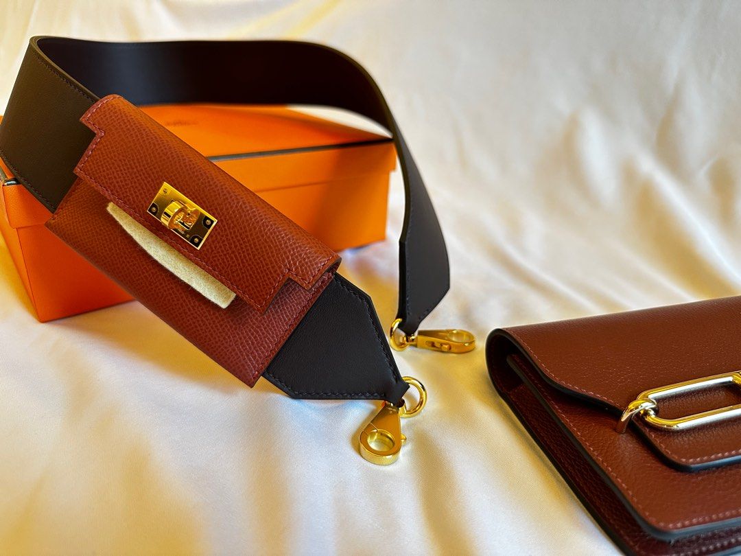 Hermes Bag Strap Kelly Pocket Gold Palladium Hardware 85 cm