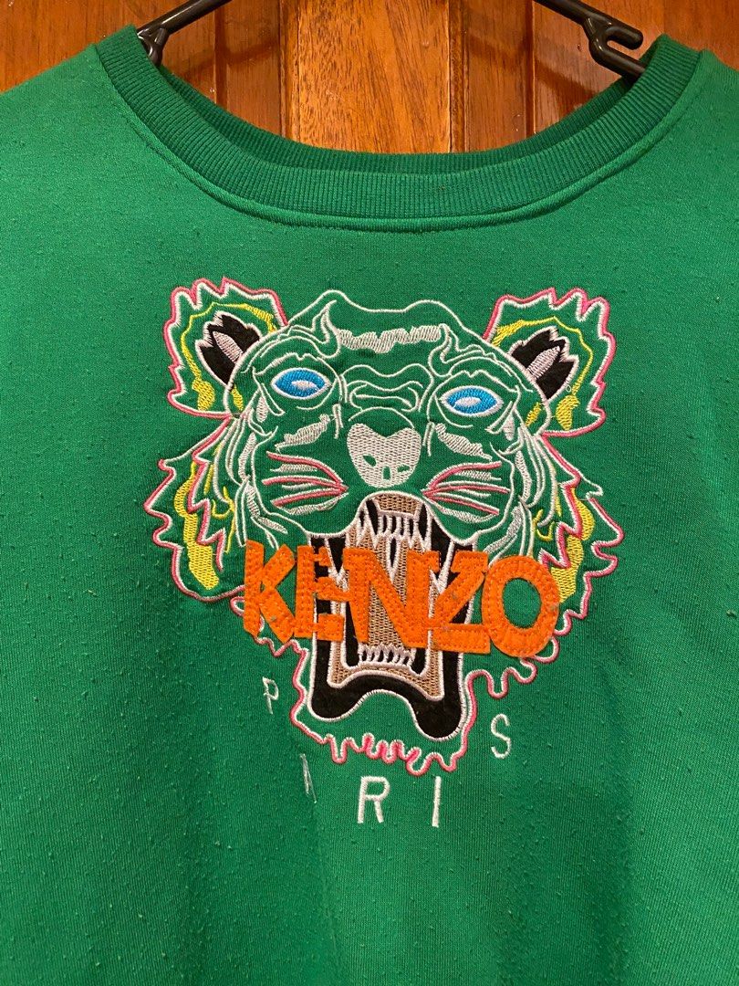 KENZO Inspired Green Sweatshirt Women s Fashion Tops Blouses on