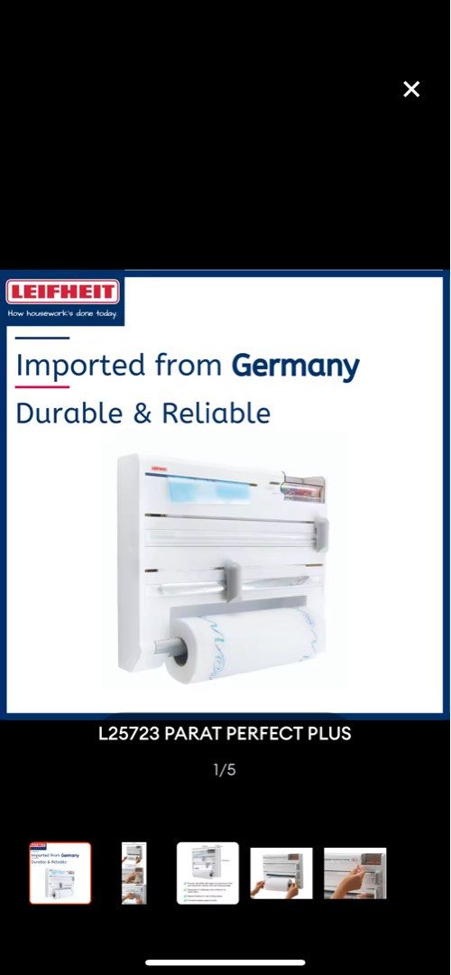 Leifheit Kitchen Organiser Wall Mounted Roll Holder For Kitchen Towel