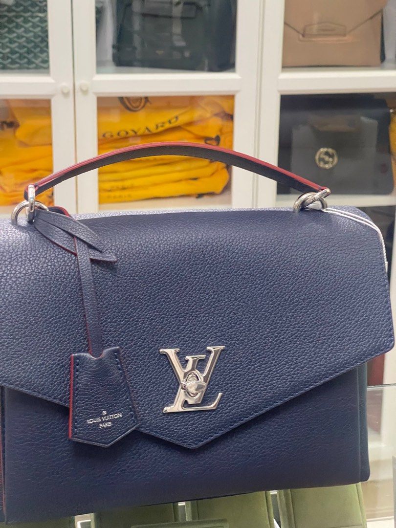 Louis Vuitton Mylockme Satchel in Navy Blue Empreinte Leather