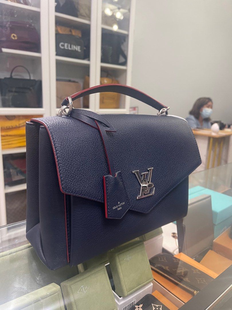 Louis Vuitton Mylockme Satchel in Navy Blue Empreinte Leather