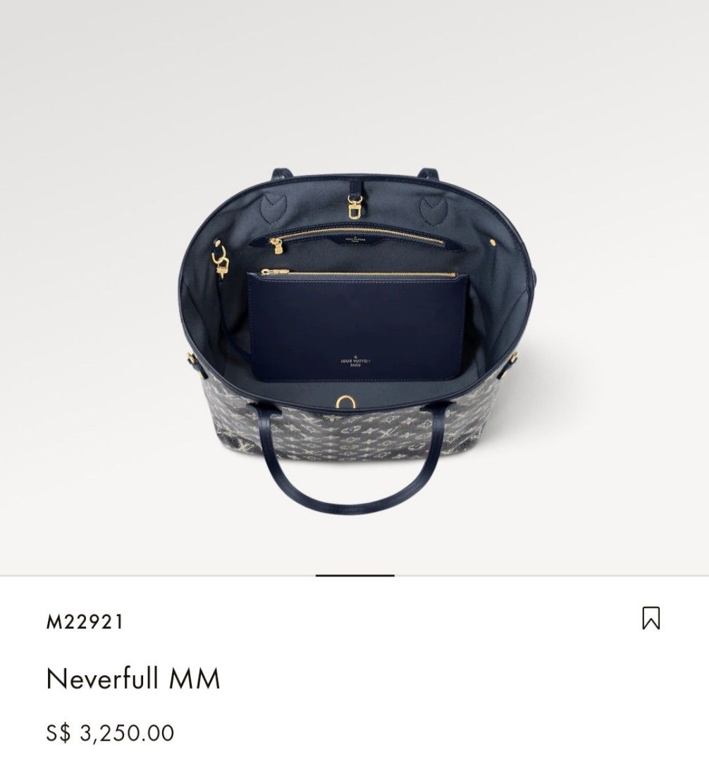 Louis Vuitton M22921 Neverfull mm , Navy, One Size