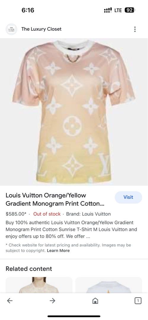 Louis Vuitton Blue Gradient Monogram T-shirt UK M