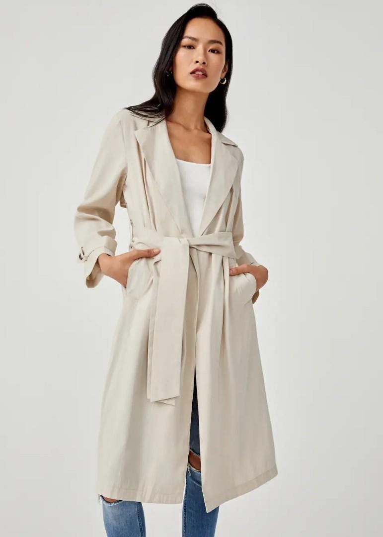 Express soft drape trench coat store