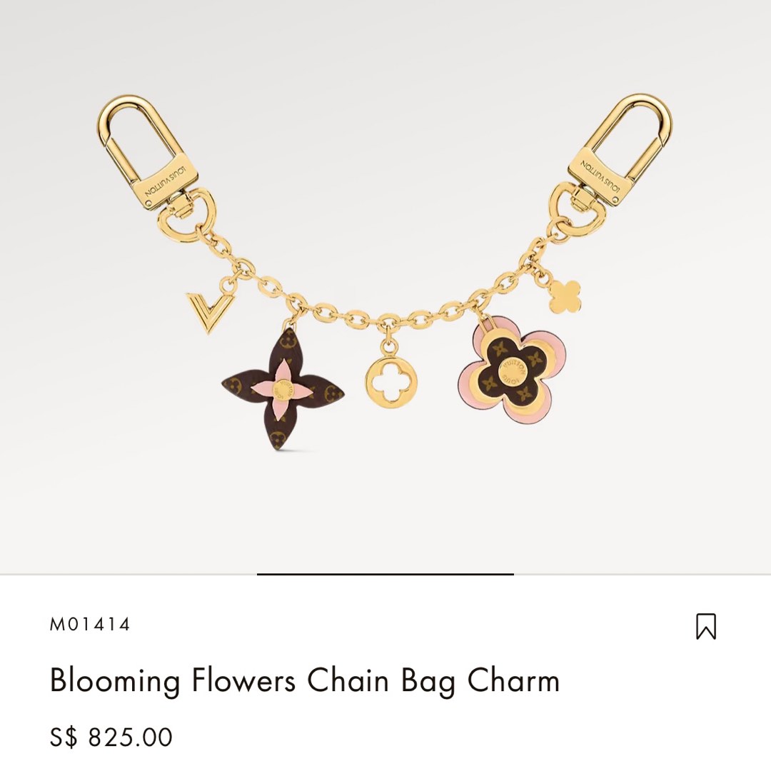 Louis Vuitton Gold & Multicolor Blooming Flowers Bag Charm QJJ05Y17MB002