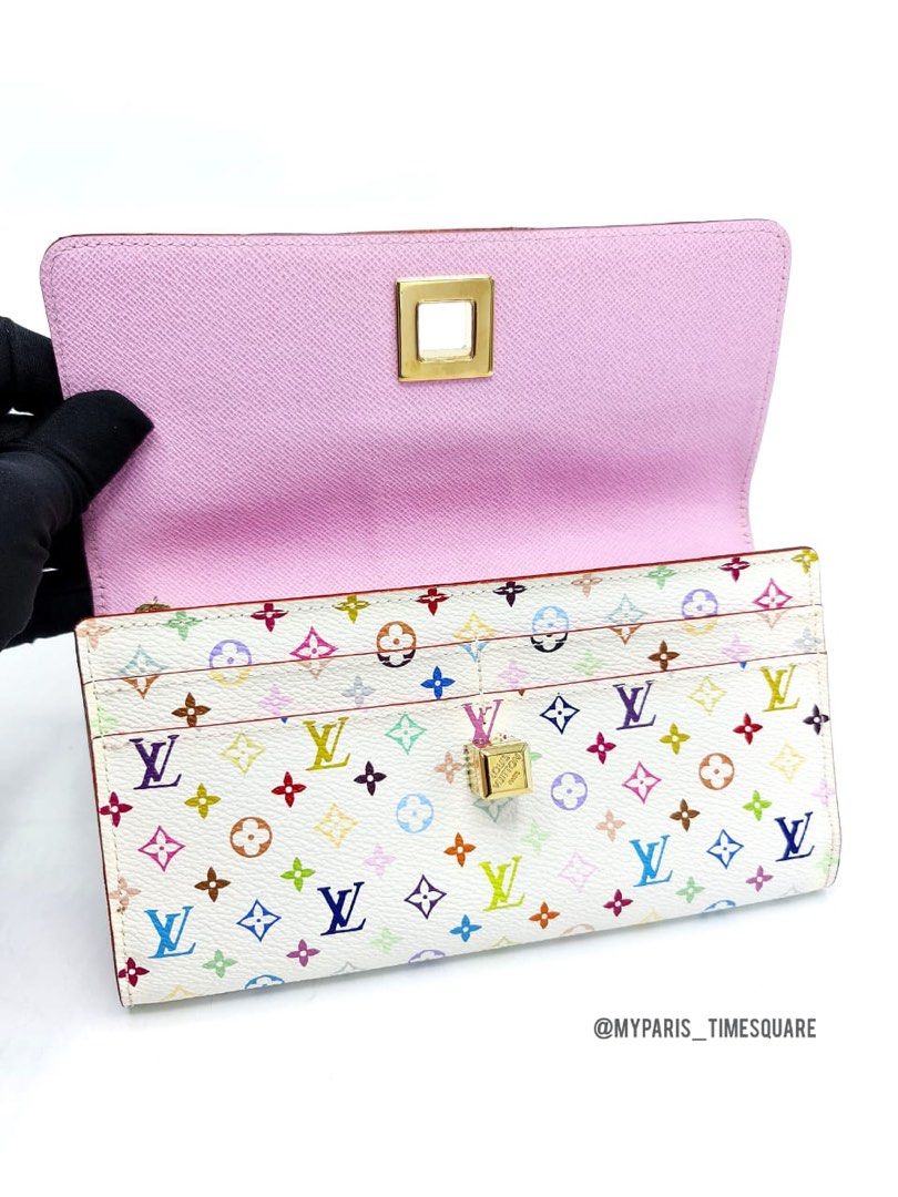 Louis Vuitton White Monogram Multicolor Sarah Wallet