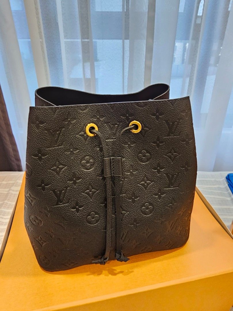 LV Neo Noe MM Black Monogram Empreinte Leather Luxury Bags