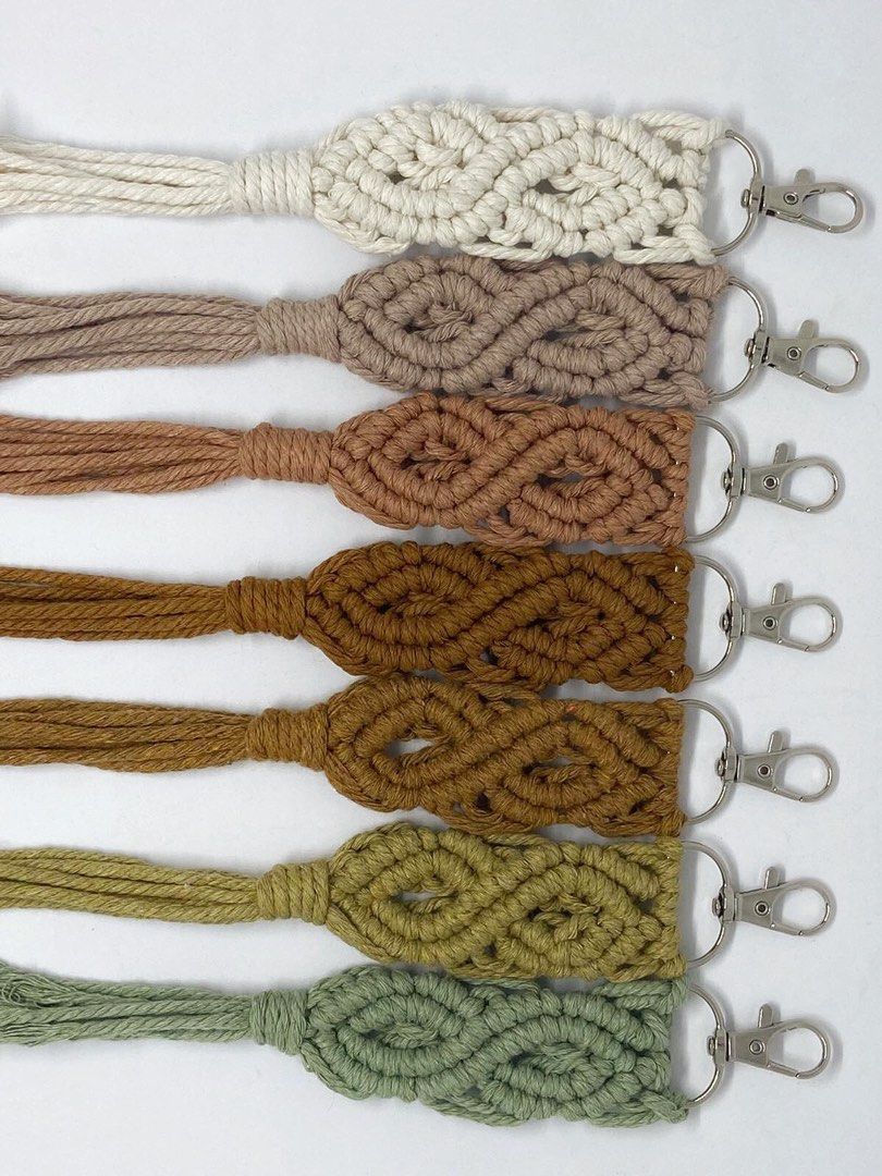 macrame keychain best for giveaways and souvenirs (Category: Handmade Craft) located in Quezon City. Submitted by selling.o.l. (Listing ID 1242446426, Image 3). Description: Macrame Keychain perfect for: ▫️ personal use (bohemian vibe) ▫️ gift ▫️souvenirs and giveaways (birthday, wedding, baptism) retails at ₱75 each wholesale price at ₱50 each (20pcs min) can also layout design for the backing/packaging (with additional charge) Shopee checkout a