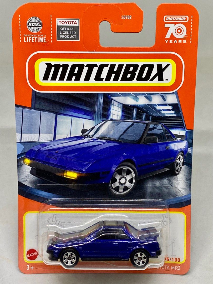 MBX Matchbox 1984 TOYOTA MR2 Metallic Blue Sports 70 th 64 Diecast