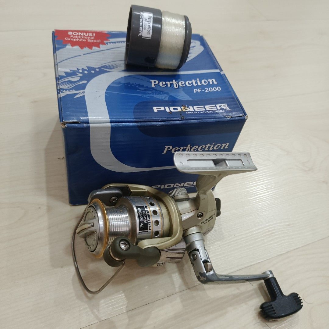 Mesin Pancing Kekili Pioneer Perfection PF-2000 Spinning Fishing Reel With  Extra Spool, Sports Equipment, Fishing on Carousell