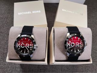 Michael Kors Layton Three-Hand Date Black Silicon Watch 44mm MK8892