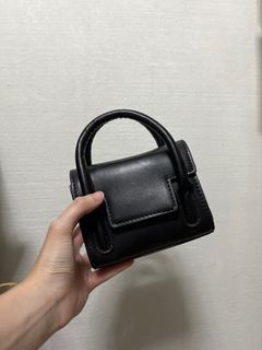Micro Black PU leather Crossbody Bag