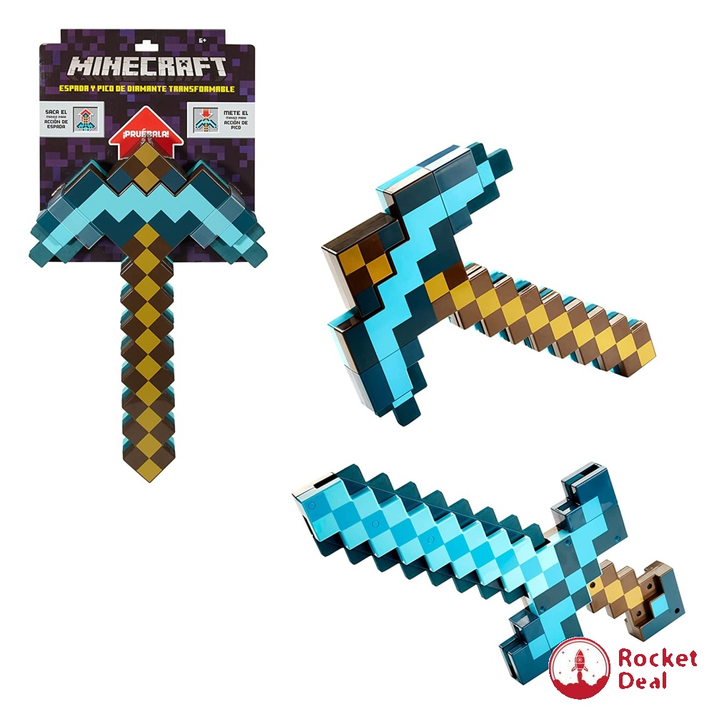 Minecraft Transforming Sword & Pickaxe Action Figure (1. Transformation ...