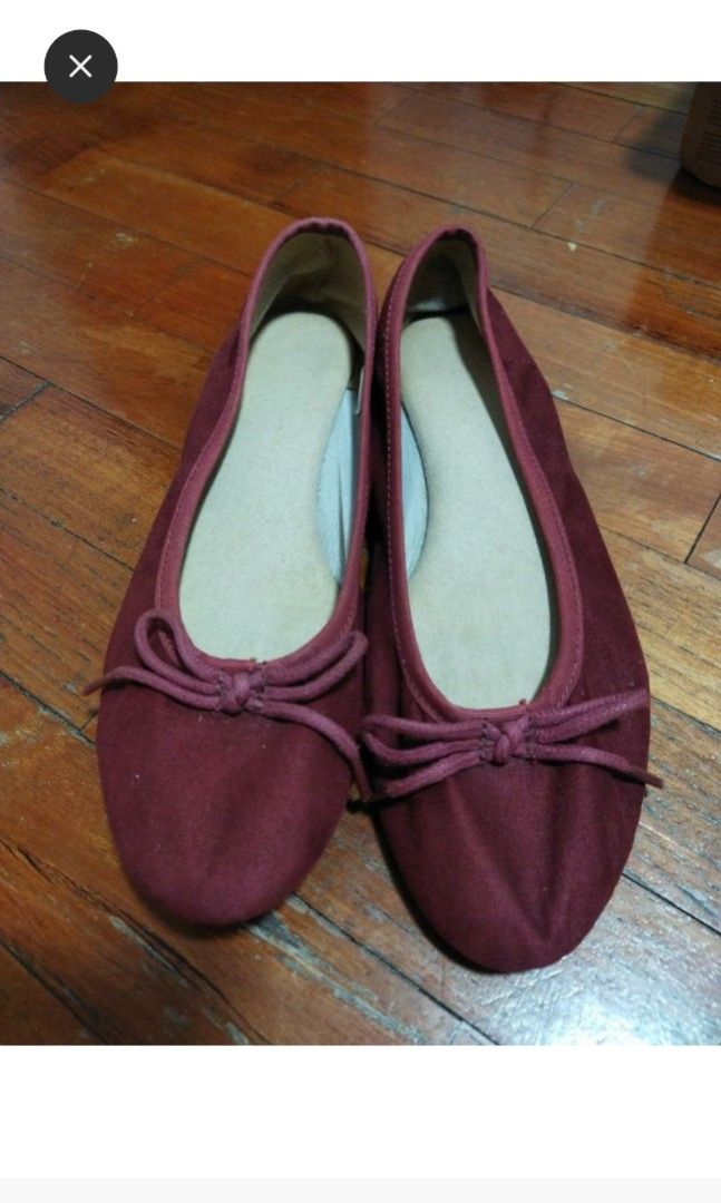 Maroon velvet clearance flats