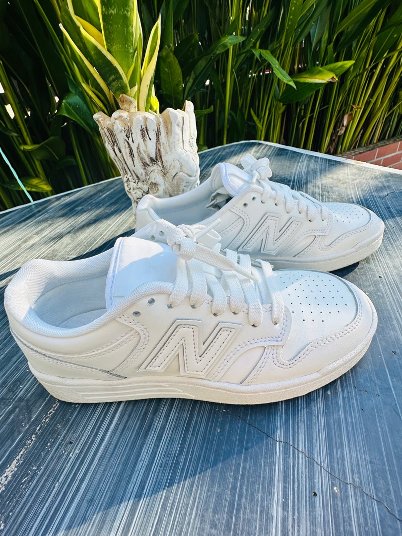 New balance all white on sale