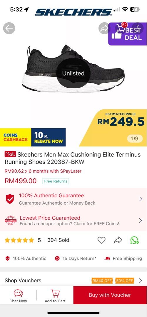 NEW RM170 Skechers Men Max Cushioning Elite Running Shoes Men s