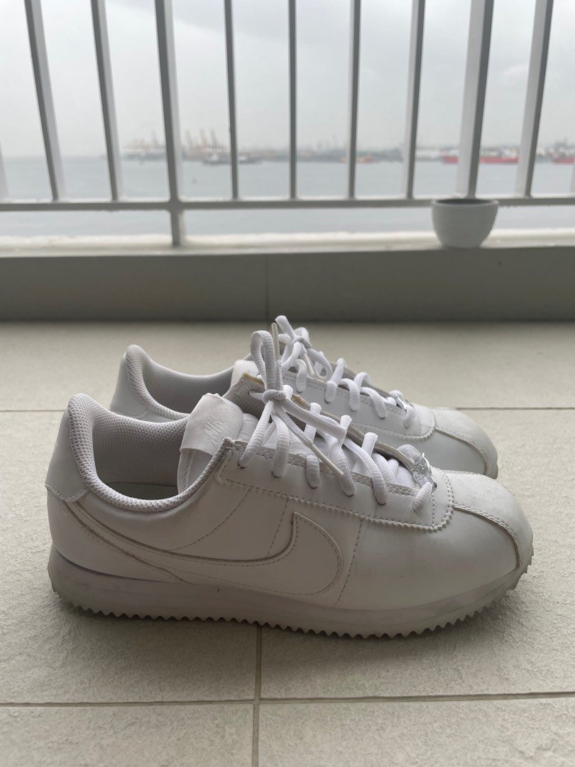 Nike Cortez Triple White US6 Women s Fashion Footwear Sneakers on Carousell