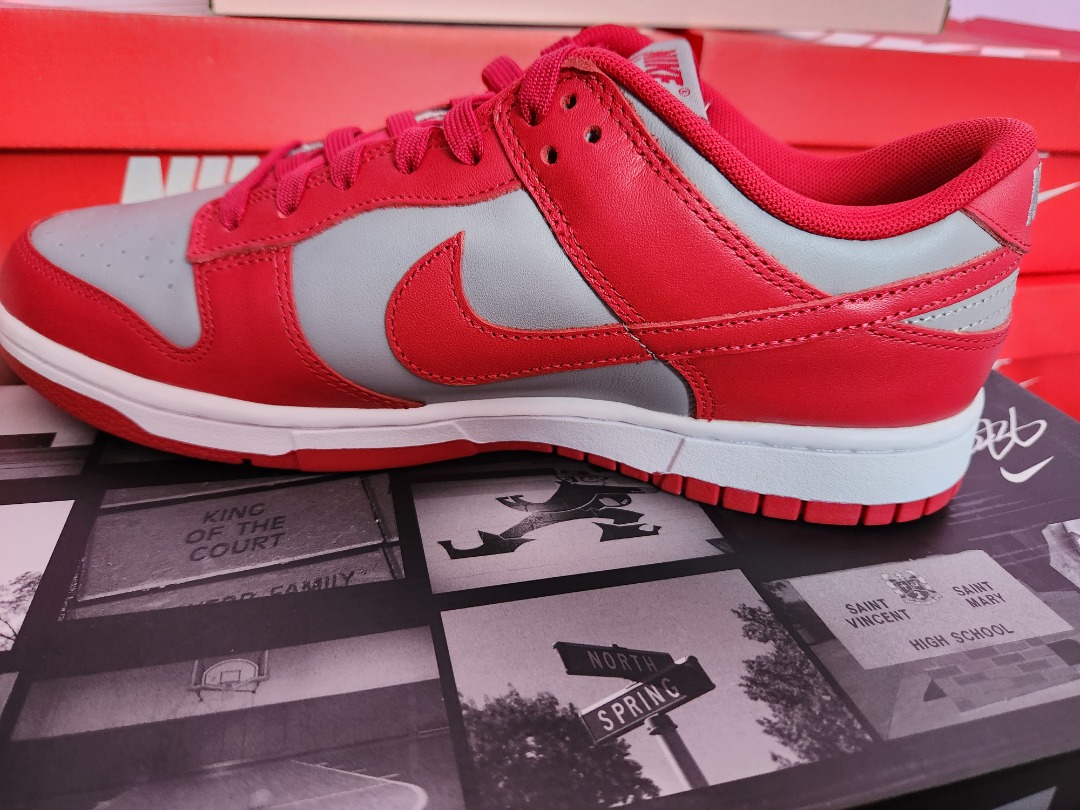 retro medium grey varsity red