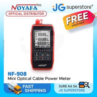 Noyafa NF-908 Mini Optical Cable Power Meter Tester with LED Indicators, VFL Red Light, Remote Adapter and Digital Signal Scanning Function for Cable and Network Testing | JG Superstore