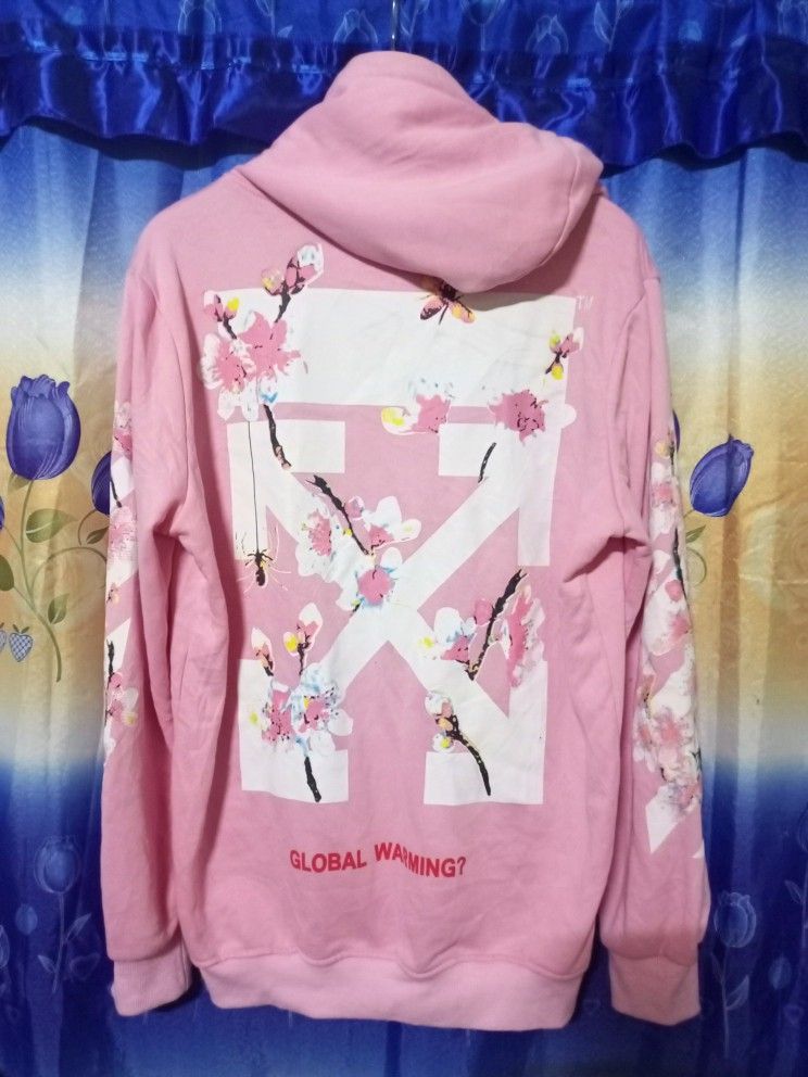 Off white pink on sale cherry blossom hoodie