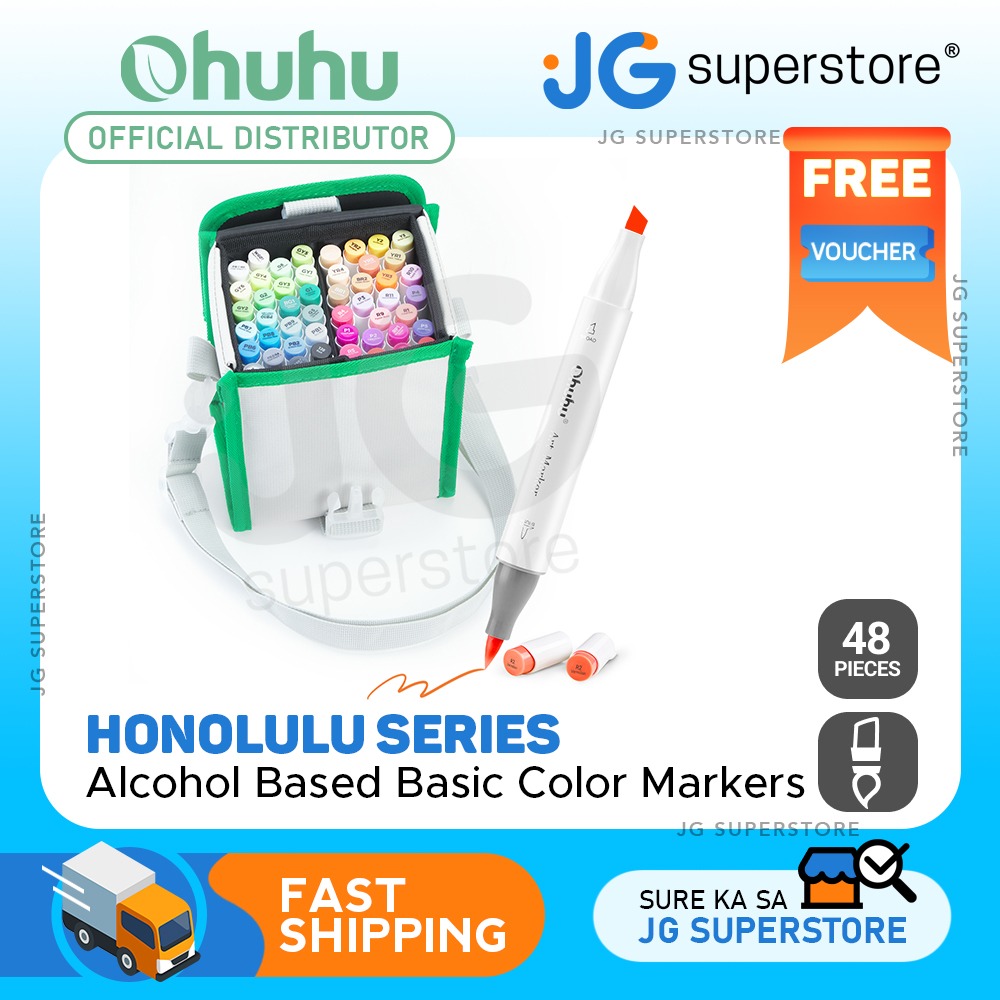 Ohuhu Honolulu Series Alcohol Based 48 Colors plus Colorless Blender