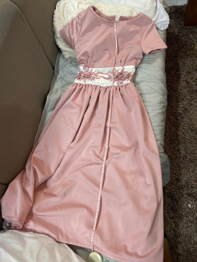 Old rose simple long gown for 11 to 13 years old rose color, Women's  Fashion, Dresses & Sets, Evening dresses & gowns on Carousell