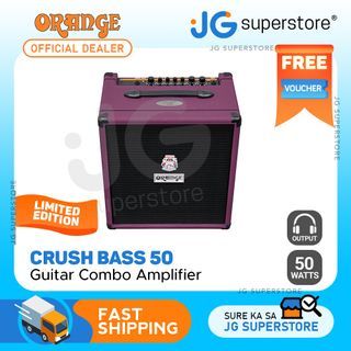 Orange Amps Crush Bass 50 Glenn Hughes Limited Edition 50-Watt Guitar Combo Amplifier with Headphone Output AUX In for Electric Guitars (Purple) | JG Superstore