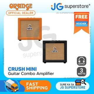 Orange Amps Crush Mini 3 Watt Guitar Combo Amplifier with Built-in Tuner, Headphone and Speaker Output (Black, Orange) | JG Superstore