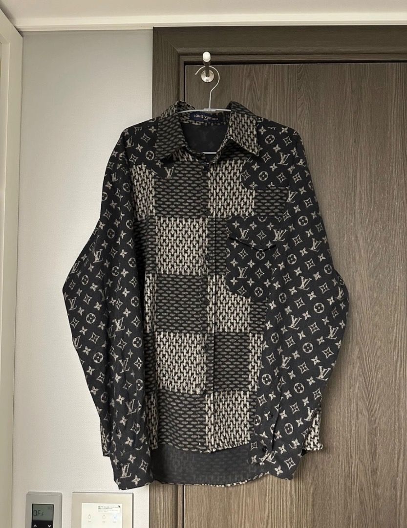 Original Louis Vuitton X NIGO Shirt Flannel Black [S]