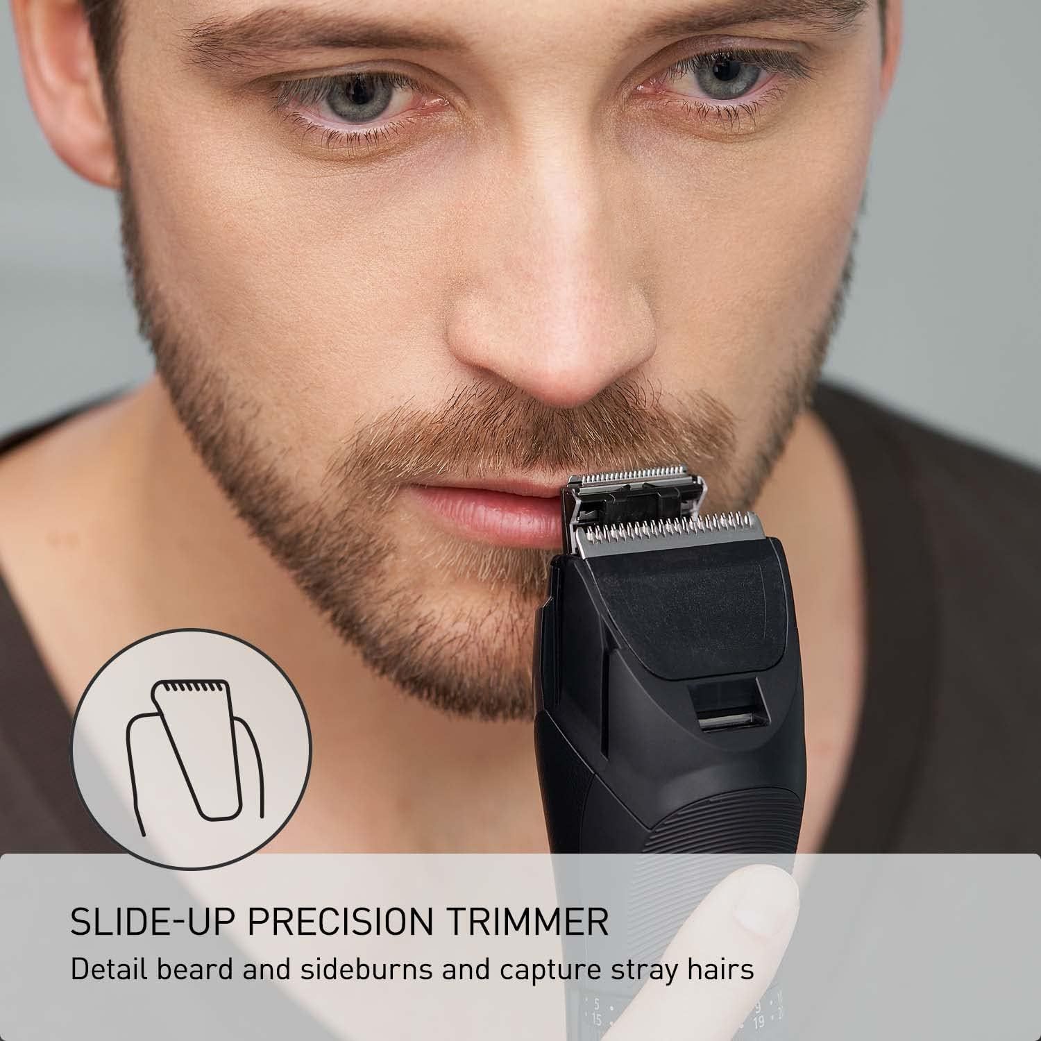 Panasonic Long Beard Trimmer for Men, 58 Length Settings and Attachments for Cutting and Detailing, Cordless or Corded Operation ER-GB96-K (Black)