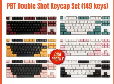 PBT Double Shot Keycap Set (149 Keys) - CSA Profile - Compatible with ...