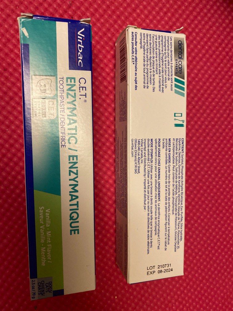 Pet toothpaste (Category: Health & Grooming) located in Singapore. Submitted by firsttransport (Listing ID 1242487656, Image 1). Description: Pet toothpaste (mint flavour) Left 2. $10 each Expiry August 2024 Self collect at Punggol field only .