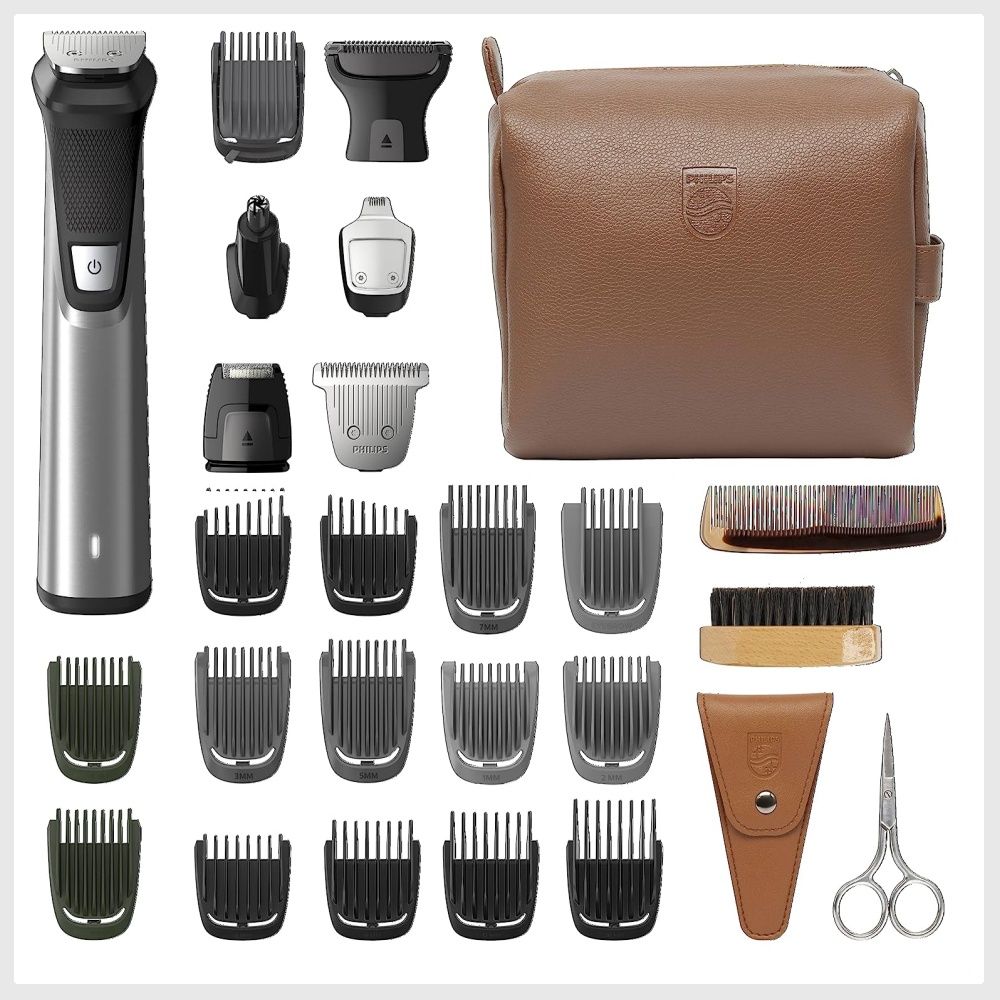 Philips Norelco Multigroom Series 7000 23 Piece Mens Grooming Kit, Trimmer  For Beard, Head, Body, and Face - No Blade Oil Needed, MG7750/49
