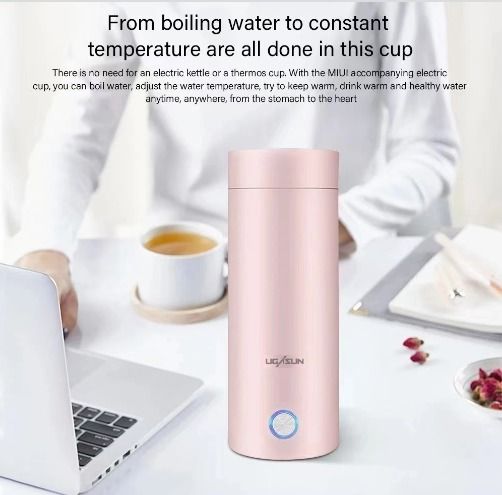 Portable Electric Kettle Thermal Cup Travel Water Boiler Heating