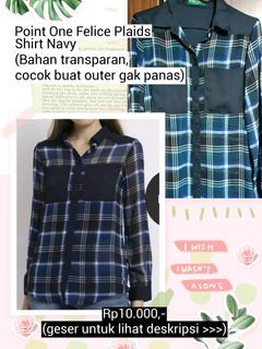 Preloved POINT ONE FELICE PLAIDS SHIRT NAVY