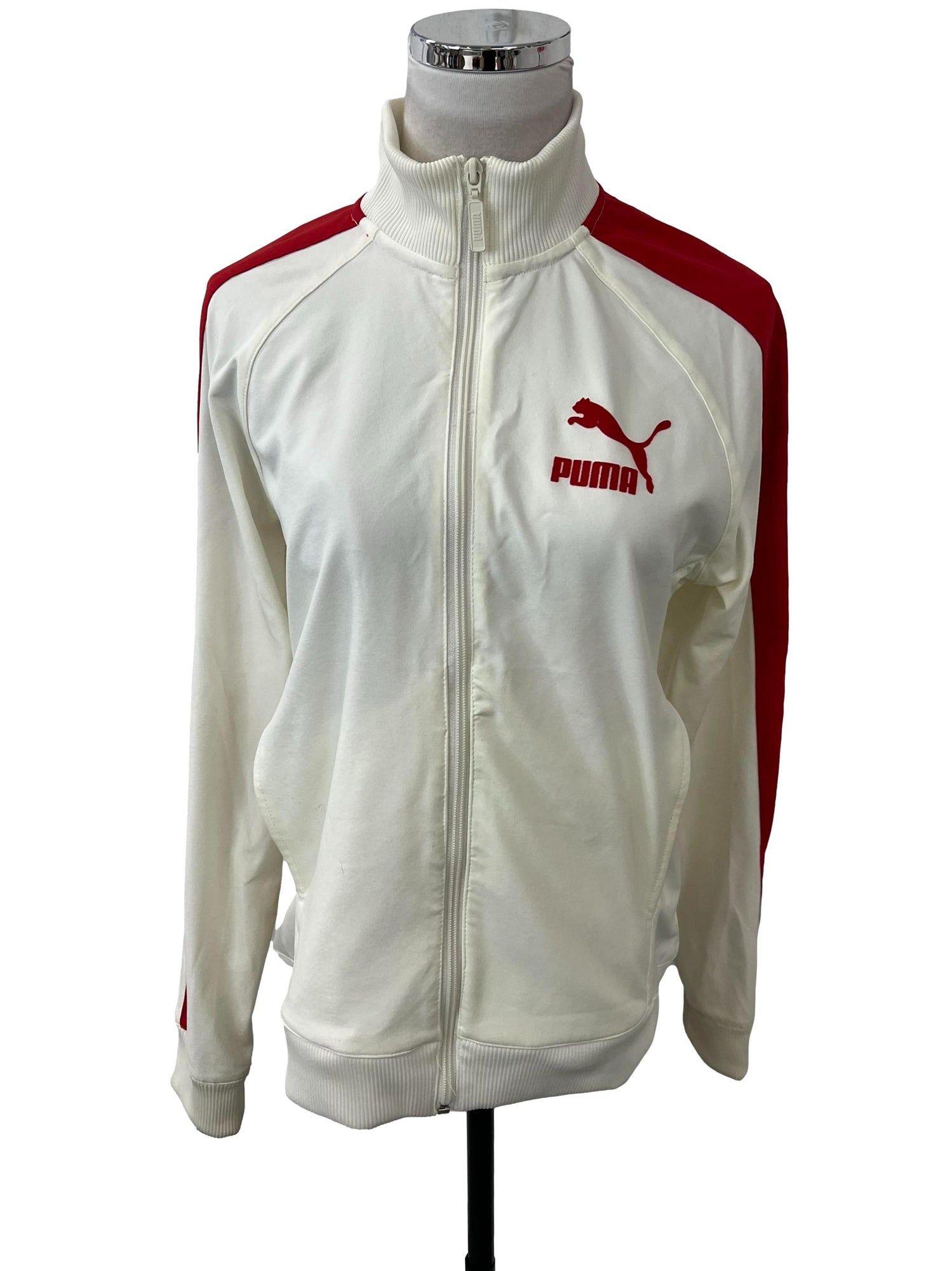 Red and white puma jacket top
