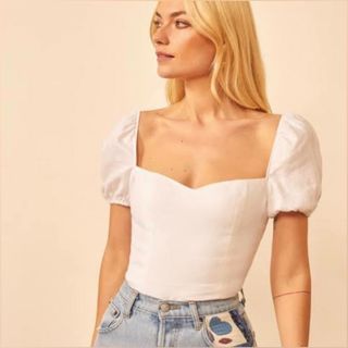Reformation Casterly Sweetheart Top