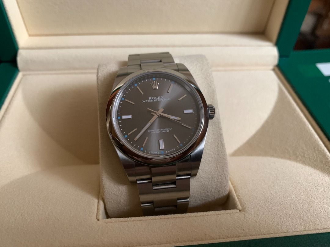 Rolex Oyster Perpetual 39 (Category: Luxury Watches) located in Manila. Submitted by clark.kent1 (Listing ID 1242454452, Image 2). Description: Rolex Oyster Perpetual 39mm Complete with Box and Papers In Good Condition 2020 Model Under Warranty Untill 2025.