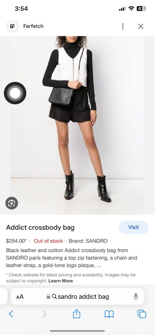 Sandro Addict Calf Skin Cross body Bag Luxury Bags Wallets