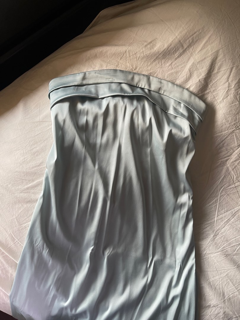 GHADIR SATIN DRESS-BABY BLUE main image 0
