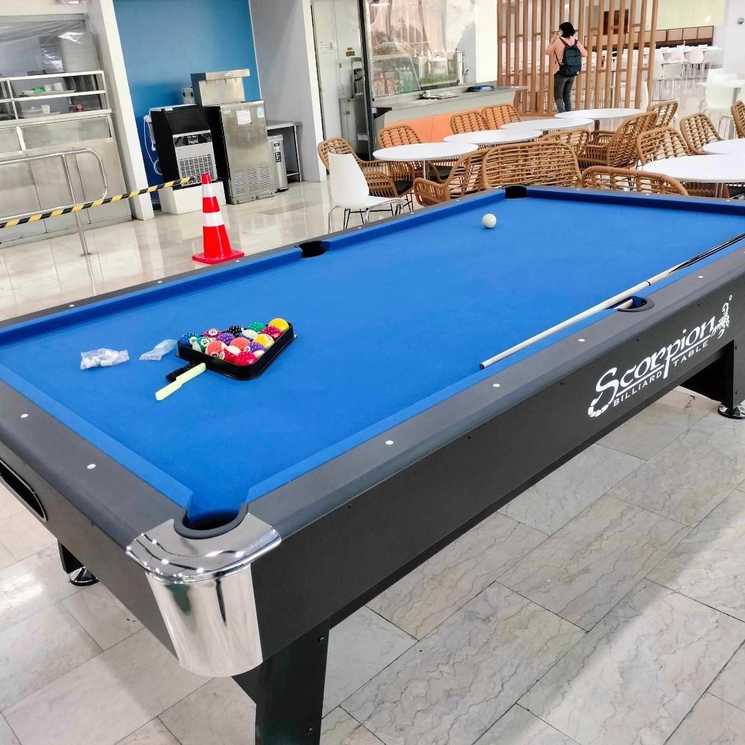 SCORPION BILLIARD TABLE (MDF) (Category: Billiards and Bowling) located in San Pablo. Submitted by wrbreyestrading (Listing ID 1242389889, Image 2). Description: FOR SALE FOR SALE!!! SCORPION BILLIARD TABLE PHP 60,000 PHP 60,000 PHP 60,000 NOTE: ⦁ AVAILABLE ON PRE-ORDER BASIS ⦁ MINIMUM OF PHP 5,000 DOWN PAYMENT/RESERVATION ⦁ ETA: 30-45 DAYS UPON RESERVATIONS Specification: - Size: 5x9ft (Tournament) - Bedding: MDF (medium density fiber-board) - R