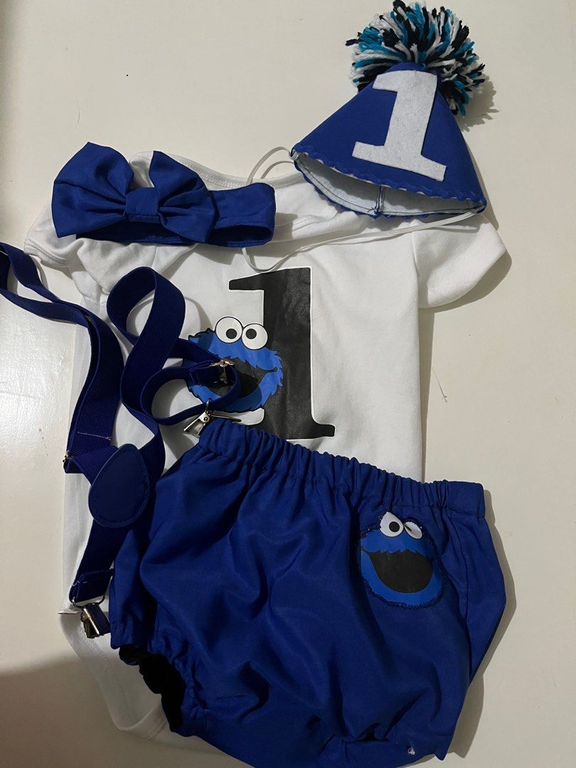 Cookie monster cake smash 2025 outfit