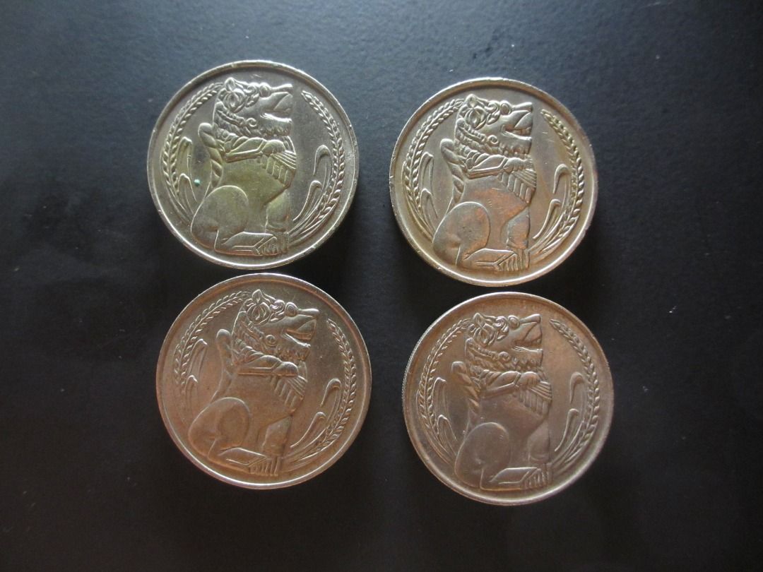Singapore Merlion S$1 Coin 4pc 1 Lot Old Currency 新加坡狮子头一块钱硬币4粒一起, Hobbies  & Toys, Memorabilia & Collectibles, Currency on Carousell