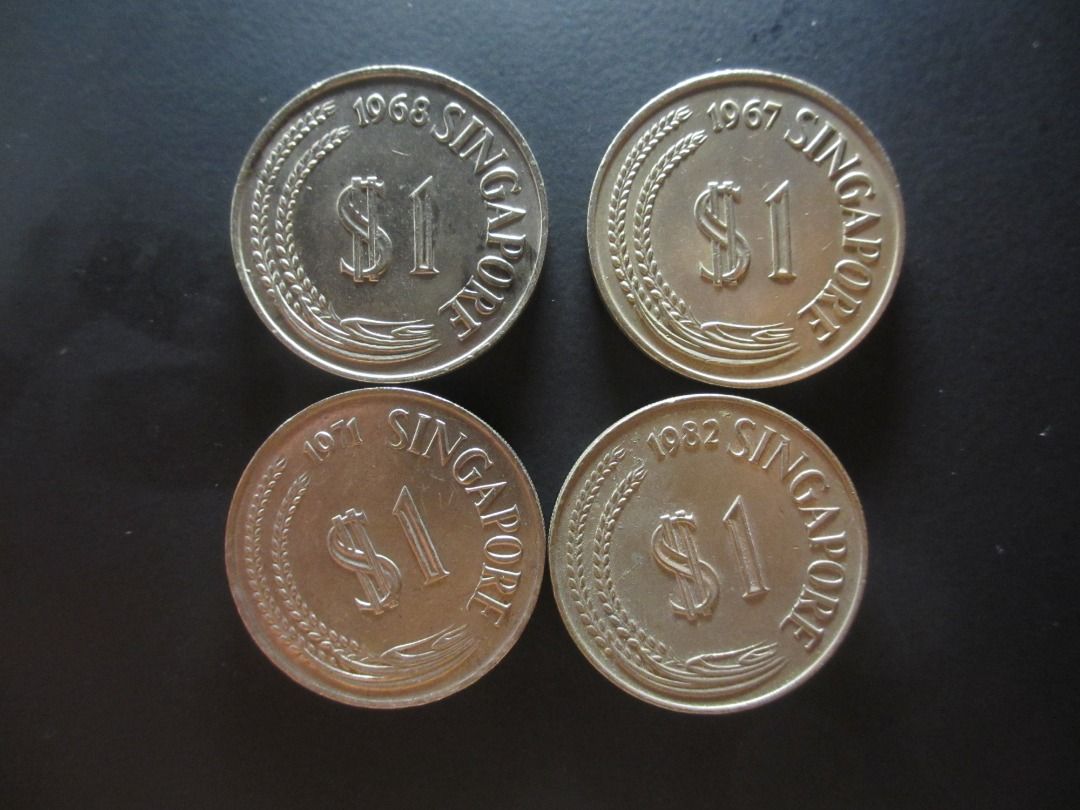 Singapore Merlion S$1 Coin 4pc 1 Lot Old Currency 新加坡狮子头一块钱硬币4粒一起, Hobbies  & Toys, Memorabilia & Collectibles, Currency on Carousell