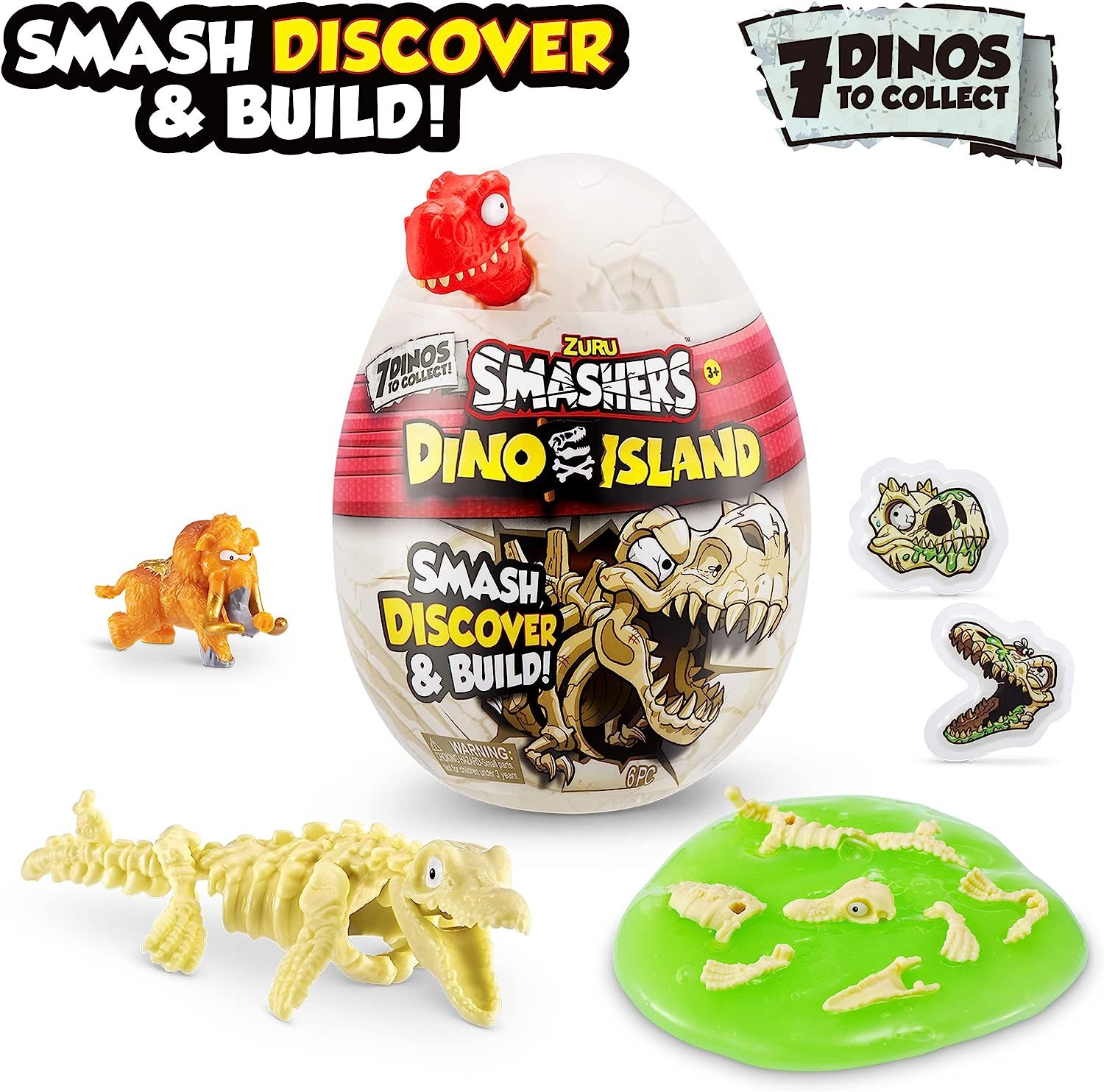 Sashers Dino Island Nano Egg (paquete de 3) por ZURU con 6 sorpresas