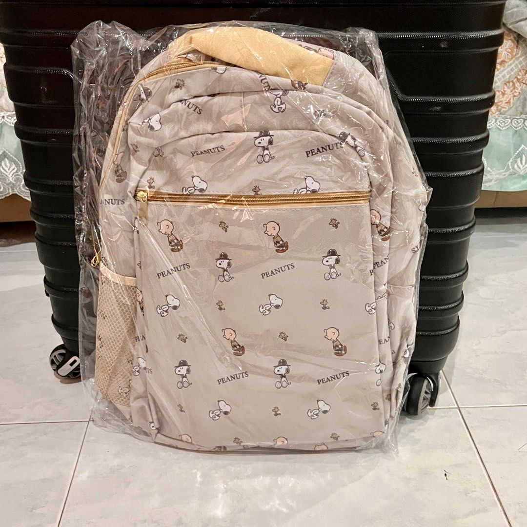 Snoopy Japan School Backpack White Rucksack PC Peanuts Charlie Brown Bag