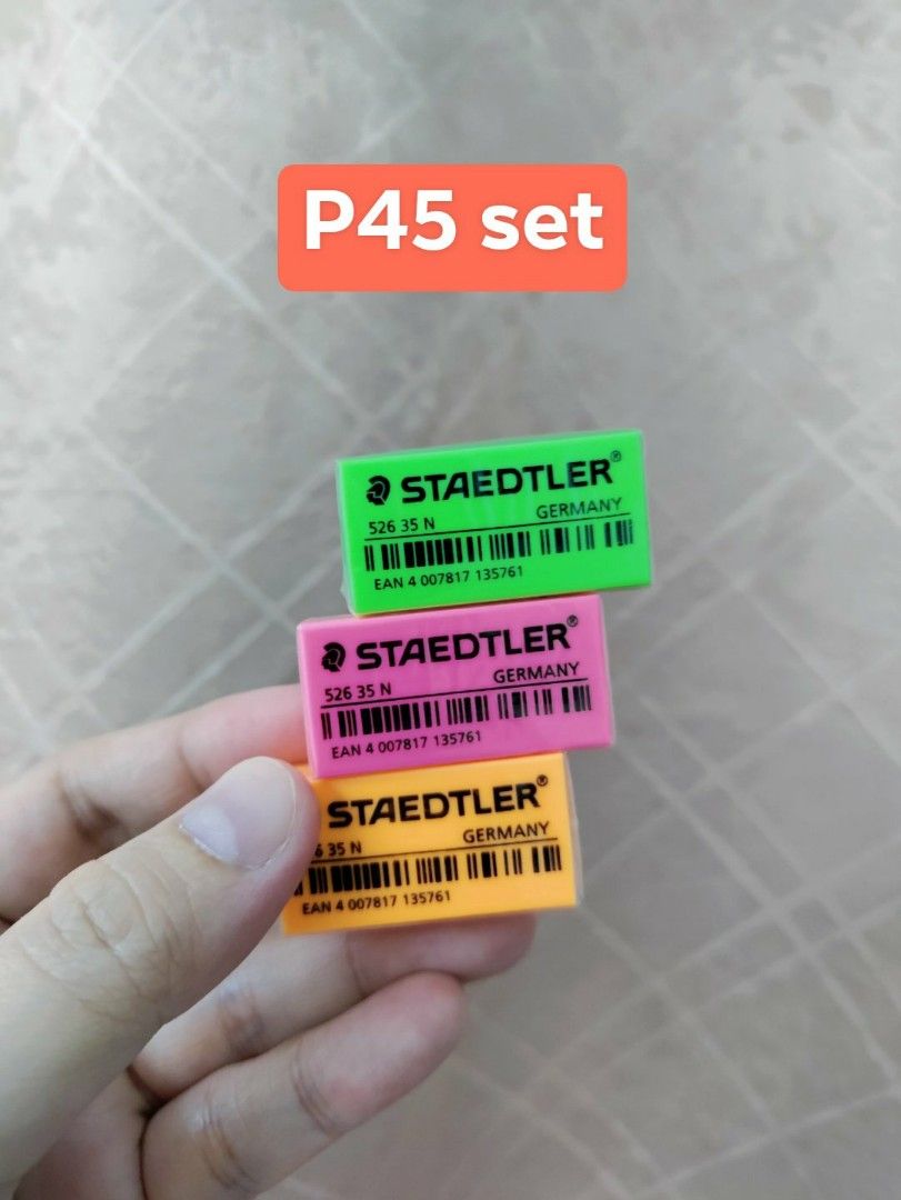 Staedtler Neon Eraser Set, Hobbies & Toys, Stationary & Craft