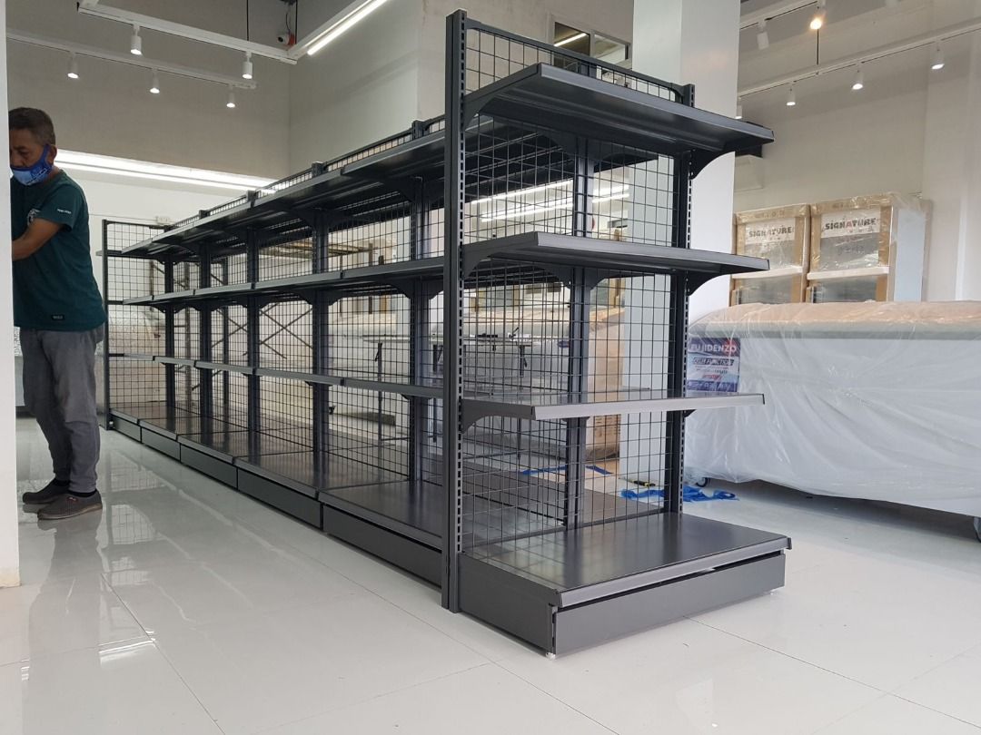 steel shelves rack standee gondola, Furniture & Home Living, Furniture ...